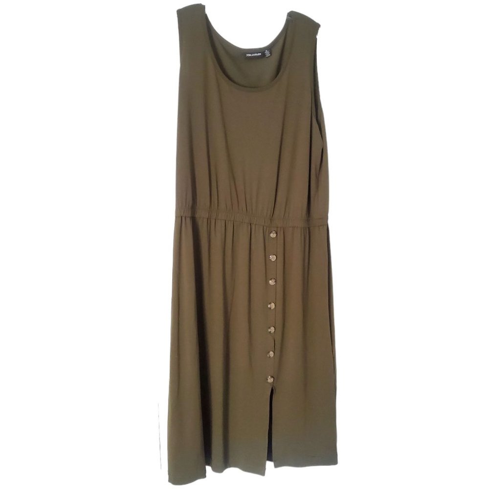 Nina Leonard Plus Dress 2X Sleeveless Sage Green